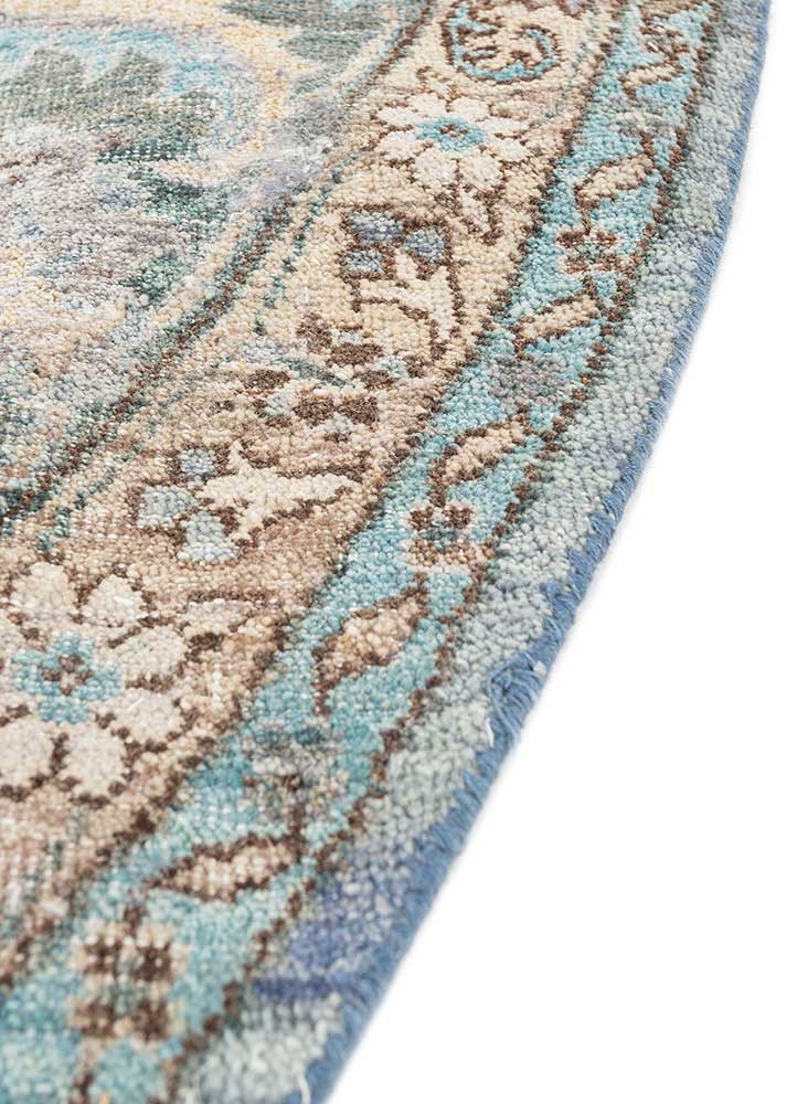 someplace in time blue afghan wool hand knotted Rug - Corner someplace in time blue afghan wool hand knotted Rug - Corner