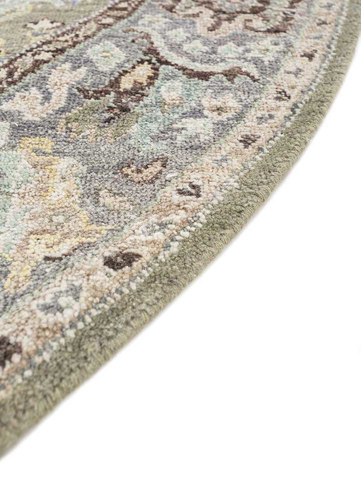 someplace in time green afghan wool hand knotted Rug - Corner someplace in time green afghan wool hand knotted Rug - Corner