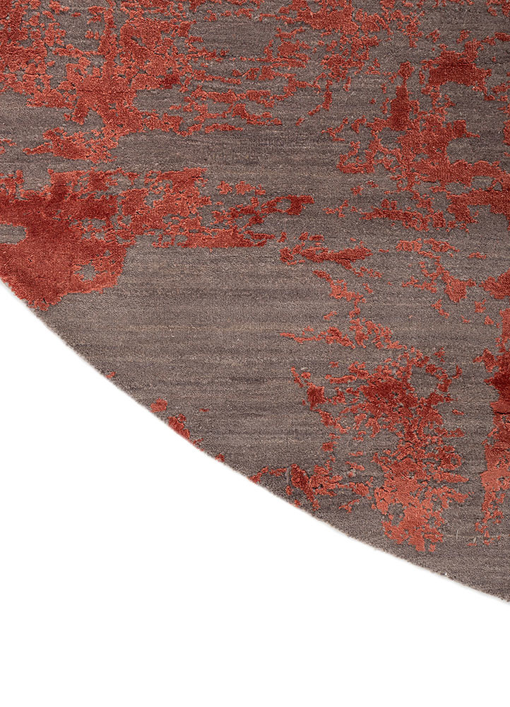 project error by kavi grey and black wool and bamboo silk hand knotted Rug - Corner