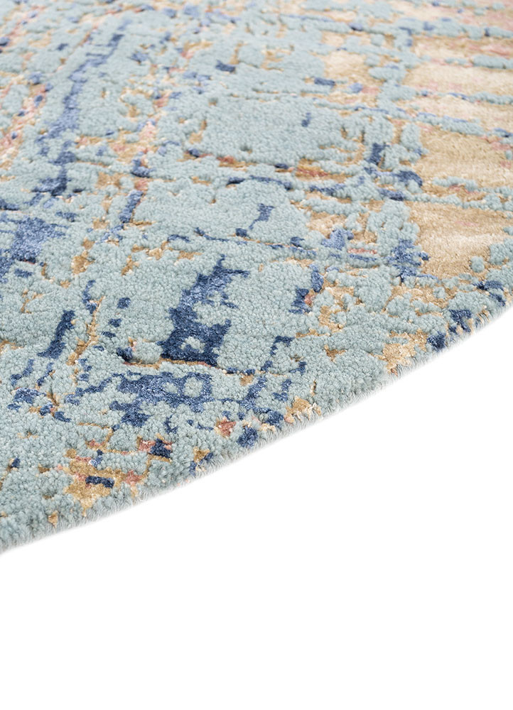 chaos theory by kavi multi wool and bamboo silk hand knotted Rug - Corner chaos theory by kavi multi wool and bamboo silk hand knotted Rug - Corner