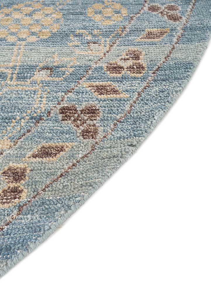 erbe blue wool hand knotted Rug - Corner erbe blue wool hand knotted Rug - Corner