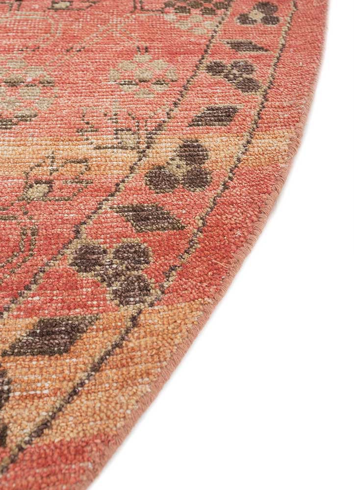 erbe red and orange wool hand knotted Rug - Corner erbe red and orange wool hand knotted Rug - Corner