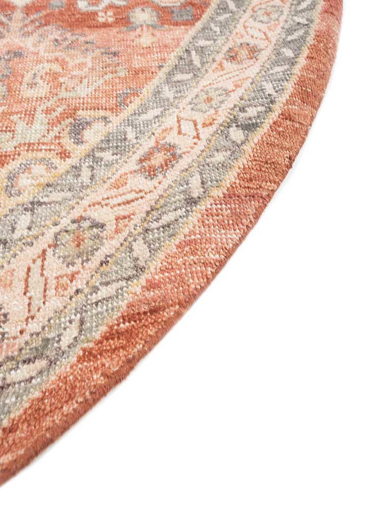 erbe red and orange wool hand knotted Rug - Corner