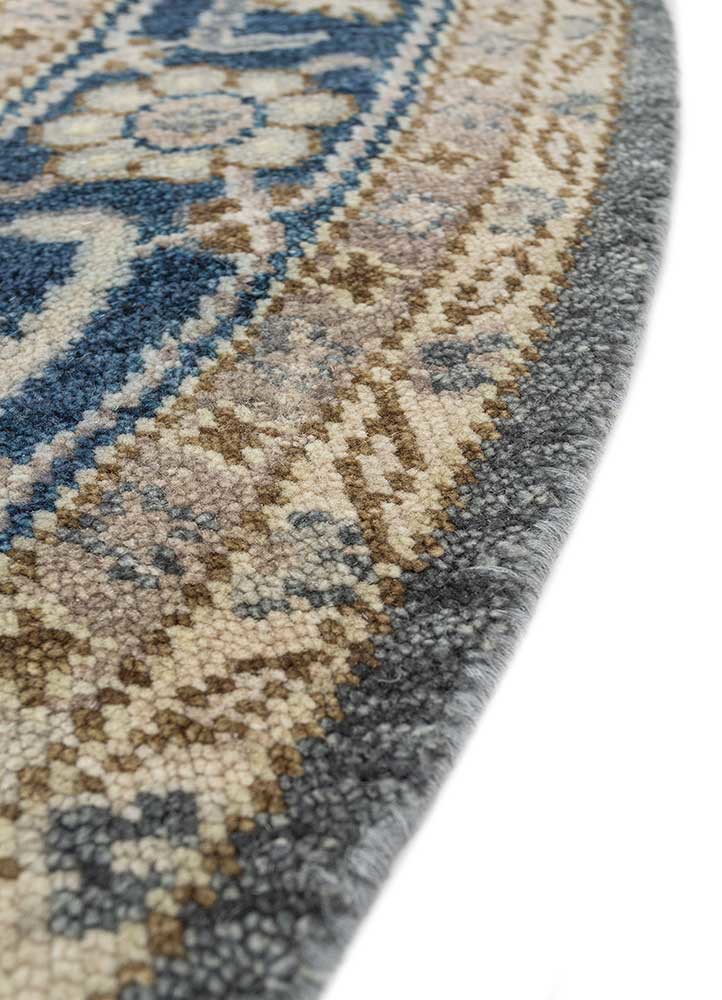 savana blue wool hand knotted Rug - Corner savana blue wool hand knotted Rug - Corner