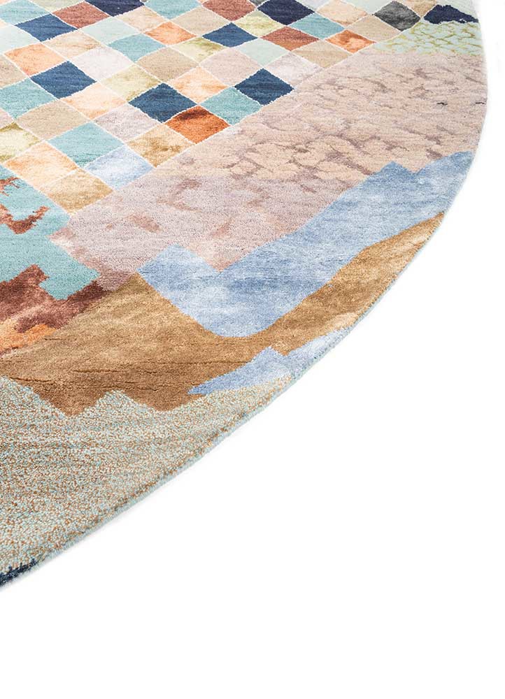 manchaha blue wool and bamboo silk hand knotted Rug - Corner manchaha blue wool and bamboo silk hand knotted Rug - Corner