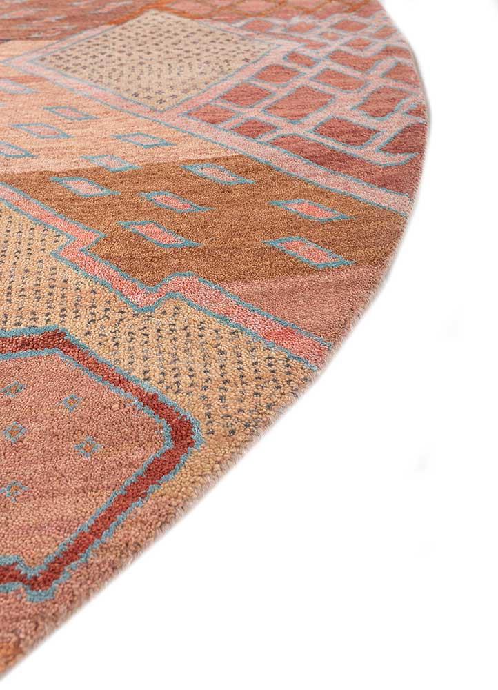 manchaha red and orange wool and bamboo silk hand knotted Rug - Corner manchaha red and orange wool and bamboo silk hand knotted Rug - Corner