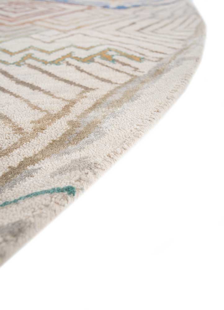 manchaha ivory wool and bamboo silk hand knotted Rug - Corner manchaha ivory wool and bamboo silk hand knotted Rug - Corner
