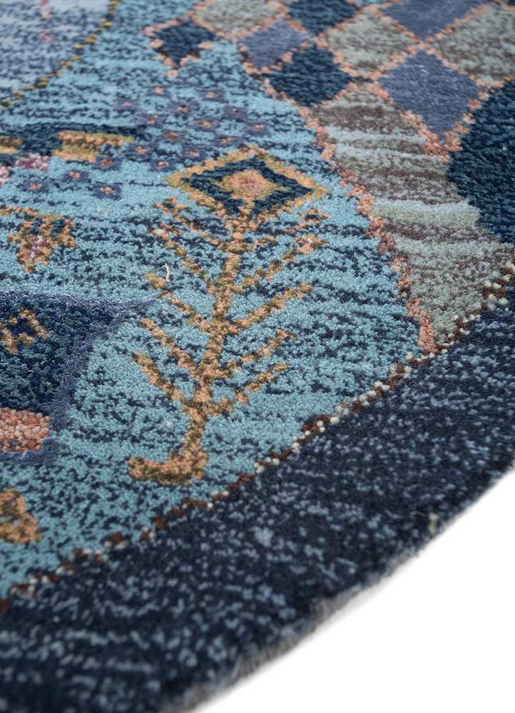 manchaha blue wool and bamboo silk hand knotted Rug - Corner manchaha blue wool and bamboo silk hand knotted Rug - Corner