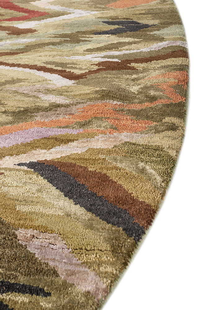 manchaha green wool and bamboo silk hand knotted Rug - Corner manchaha green wool and bamboo silk hand knotted Rug - Corner