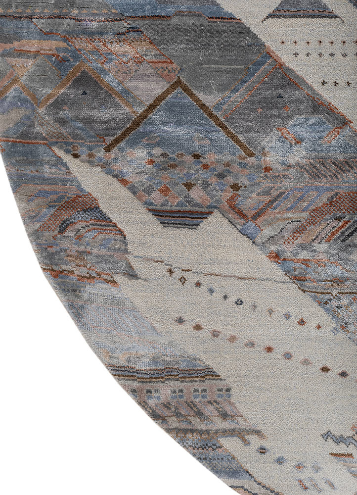 manchaha blue wool and bamboo silk hand knotted Rug - Corner manchaha blue wool and bamboo silk hand knotted Rug - Corner
