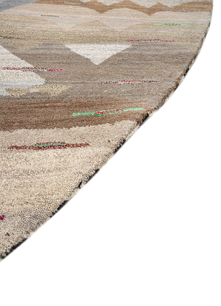 freedom manchaha grey and black wool and bamboo silk hand knotted Rug - Corner