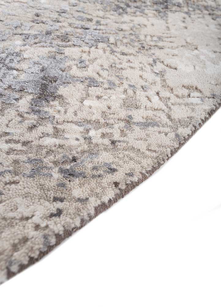 uvenuti grey and black wool and bamboo silk hand knotted Rug - Corner