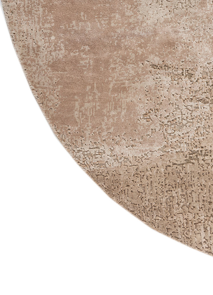 uvenuti beige and brown wool and bamboo silk hand knotted Rug - Corner