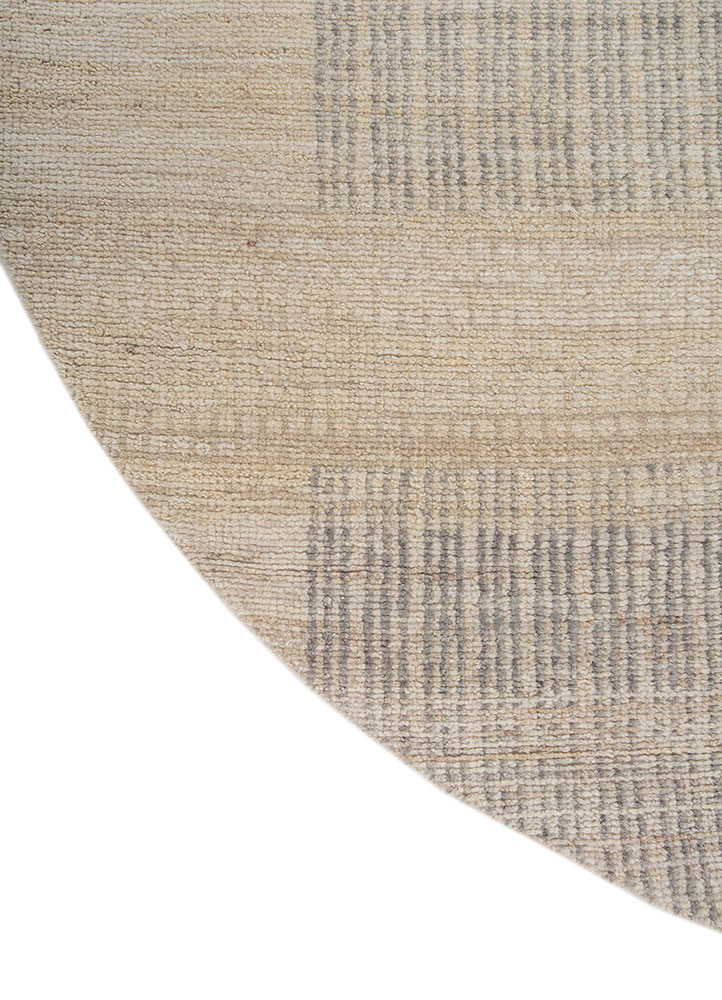 blythe ivory wool hand knotted Rug - Corner
