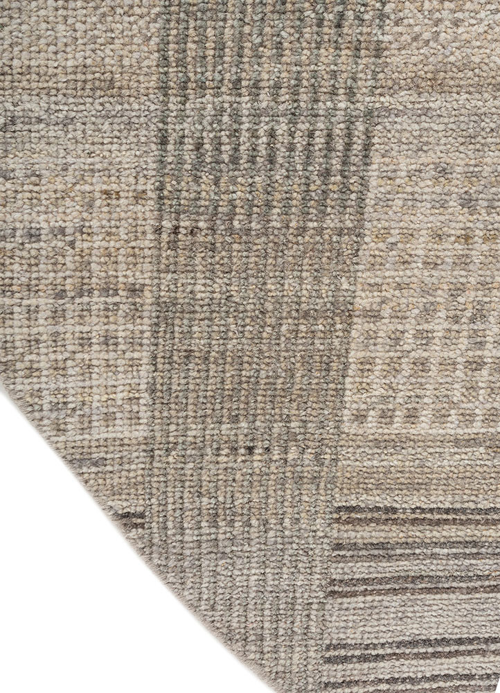 blythe blue wool hand knotted Rug - Corner