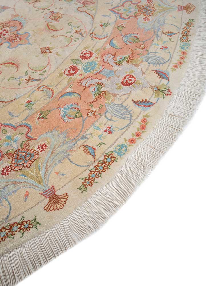 aalam pink and purple wool and silk hand knotted Rug - Corner aalam pink and purple wool and silk hand knotted Rug - Corner