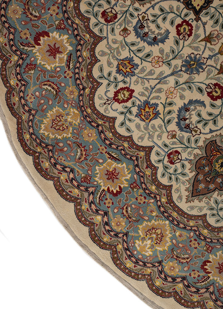 gulmarg green wool and silk hand knotted Rug - Corner gulmarg green wool and silk hand knotted Rug - Corner