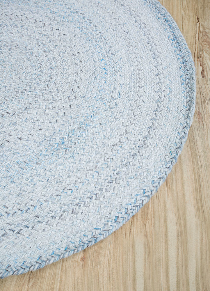 abrash blue polyester flat weaves Rug - Corner abrash blue polyester flat weaves Rug - Corner