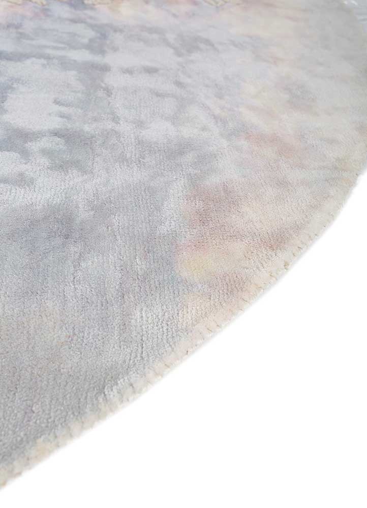 bespoke sile blue wool and viscose hand loom Rug - Corner