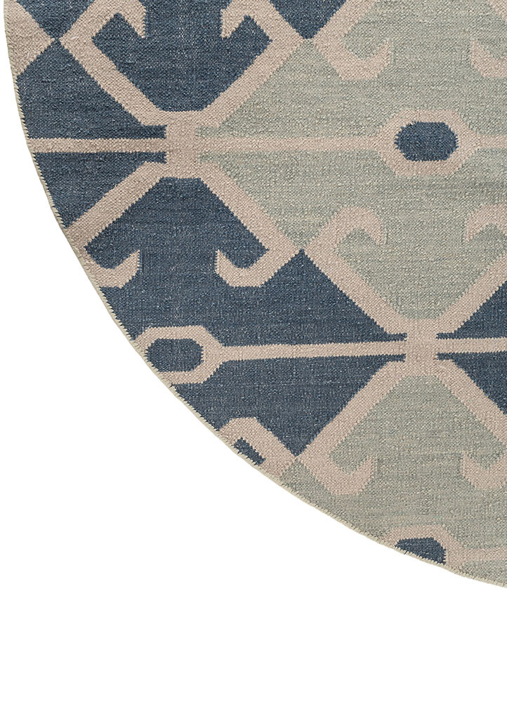 bedouin blue wool flat weaves Rug - Corner bedouin blue wool flat weaves Rug - Corner