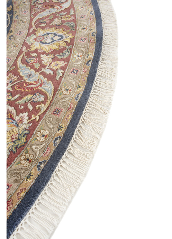 aurora blue wool and silk hand knotted Rug - Corner