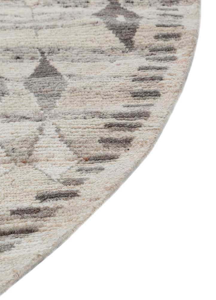 manifest beige and brown afghan wool hand knotted Rug - Corner