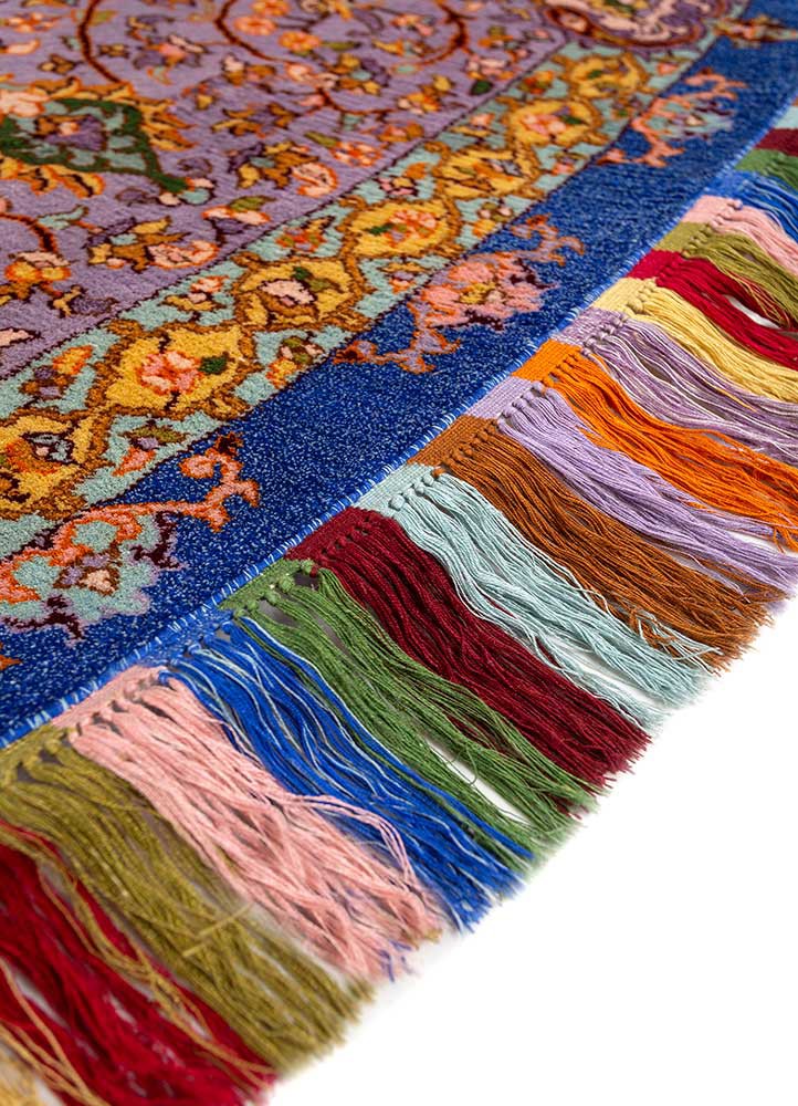 gulmarg blue silk hand knotted Rug - Corner gulmarg blue silk hand knotted Rug - Corner