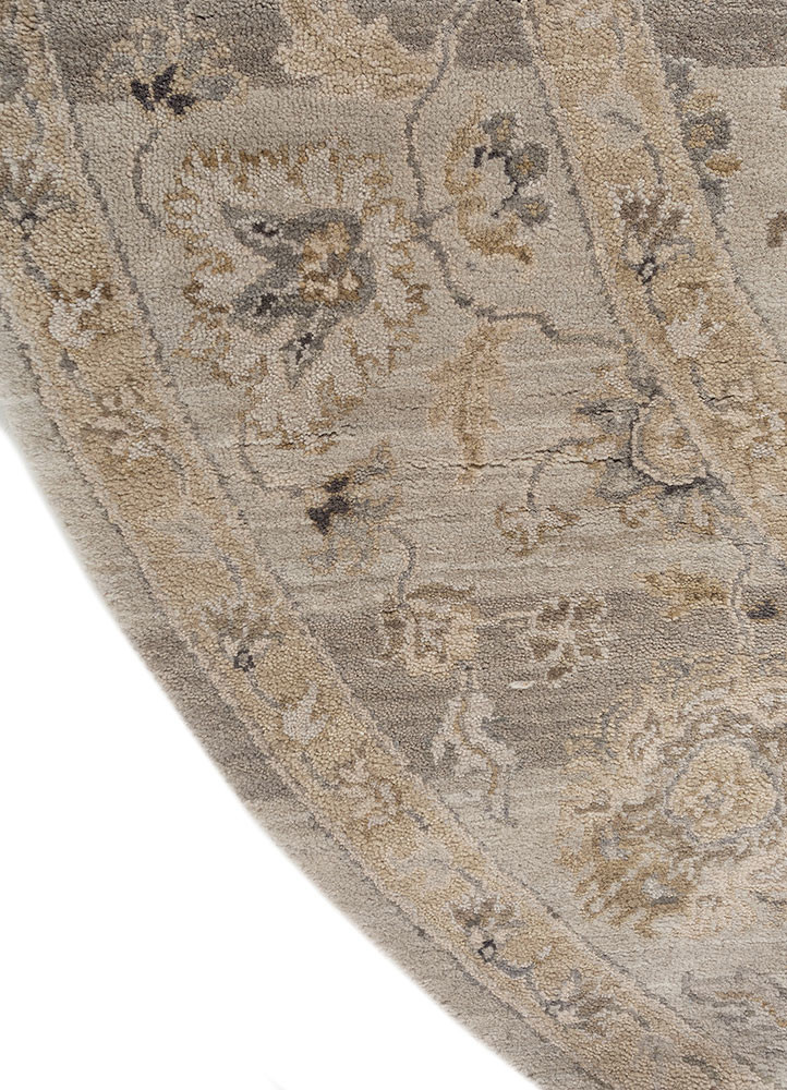 gulnar grey and black wool hand knotted Rug - Corner