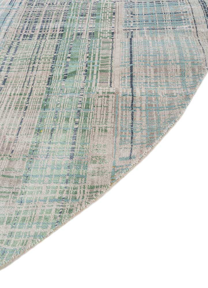 unstring by kavi grey and black wool and bamboo silk hand knotted Rug - Corner unstring by kavi grey and black wool and bamboo silk hand knotted Rug - Corner