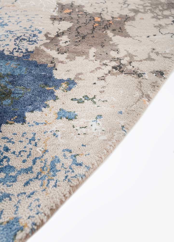 unstring by kavi ivory wool and bamboo silk hand knotted Rug - Corner unstring by kavi ivory wool and bamboo silk hand knotted Rug - Corner