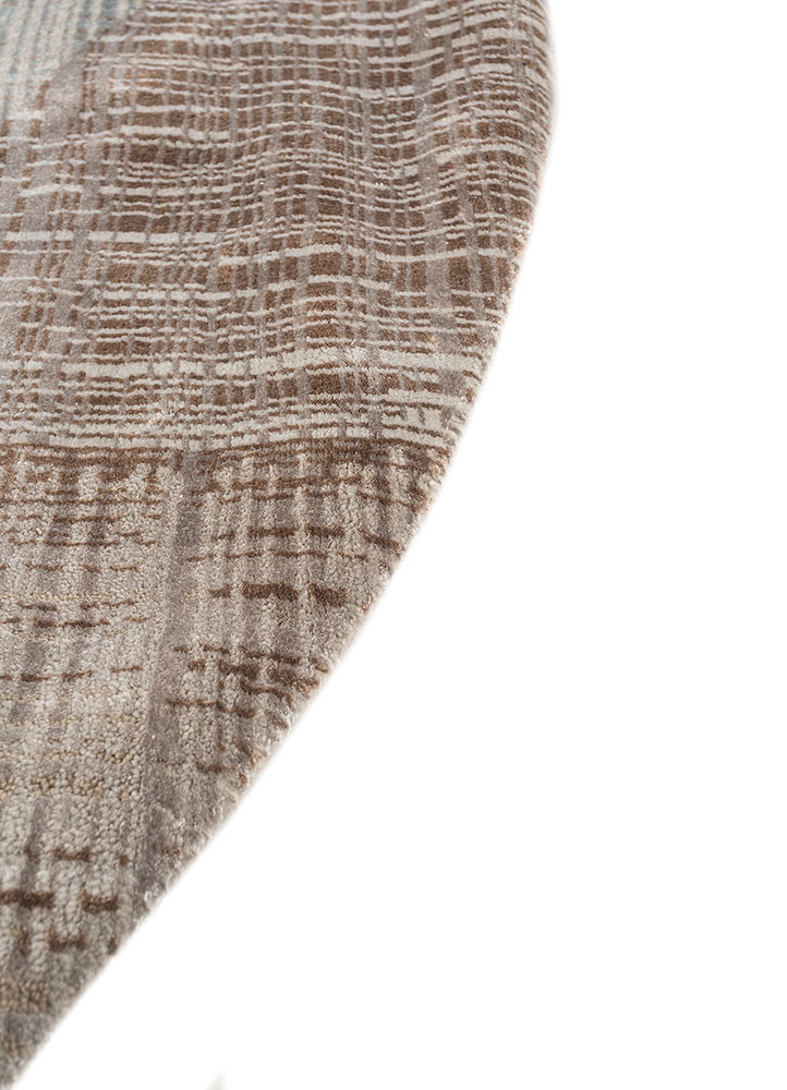 unstring by kavi grey and black wool and bamboo silk hand knotted Rug - Corner unstring by kavi grey and black wool and bamboo silk hand knotted Rug - Corner