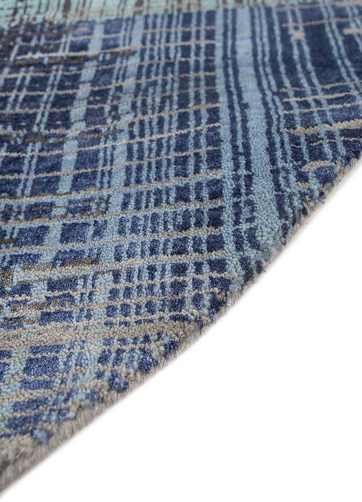 unstring by kavi grey and black wool and bamboo silk hand knotted Rug - Corner unstring by kavi grey and black wool and bamboo silk hand knotted Rug - Corner