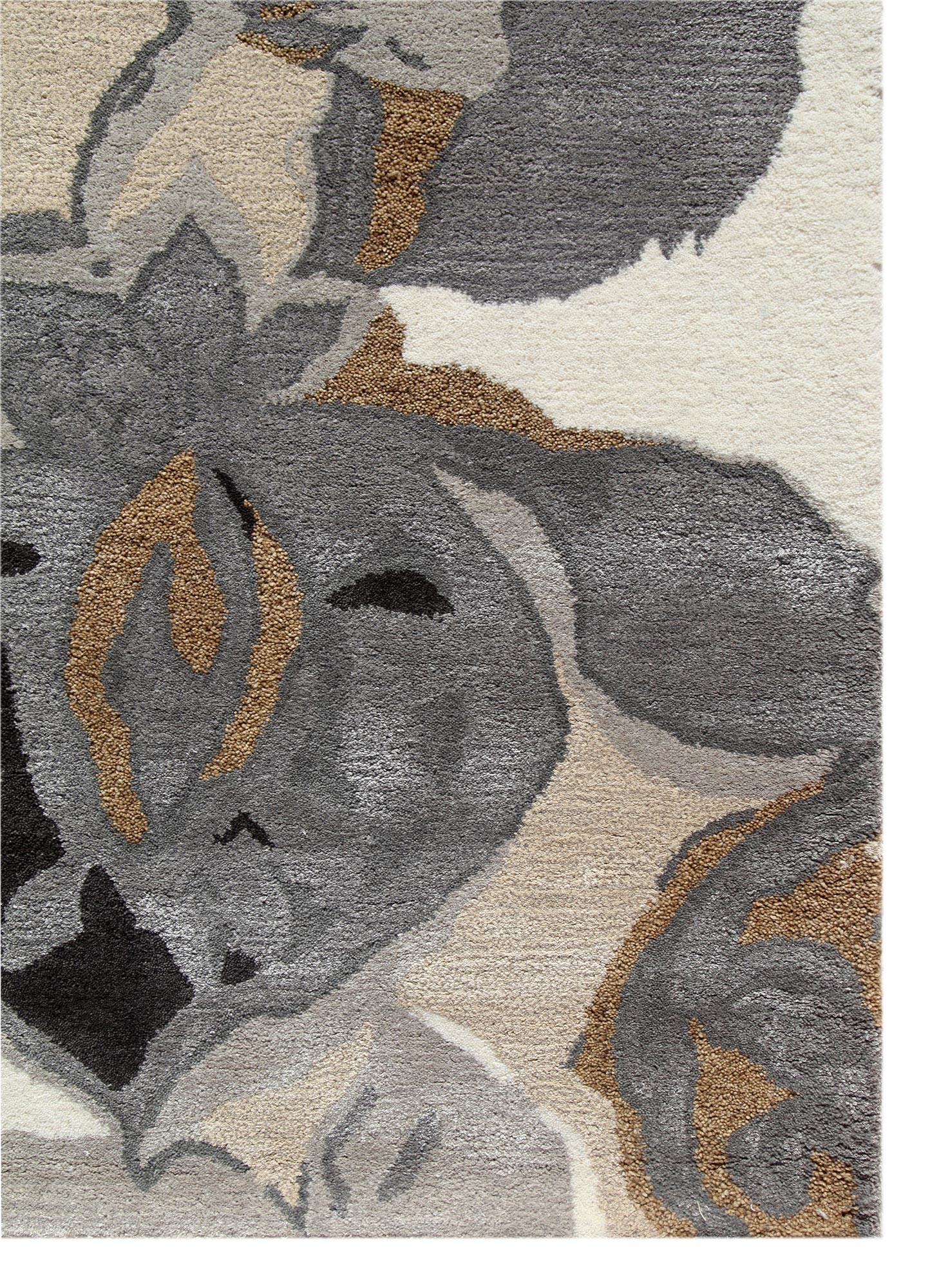hacienda beige and brown wool and viscose hand tufted Rug - Corner hacienda beige and brown wool and viscose hand tufted Rug - Corner