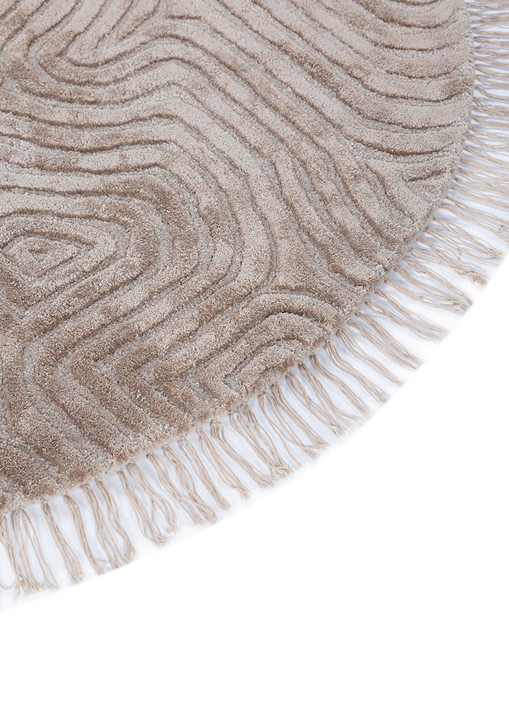 cera ivory wool and viscose hand tufted Rug - Corner
