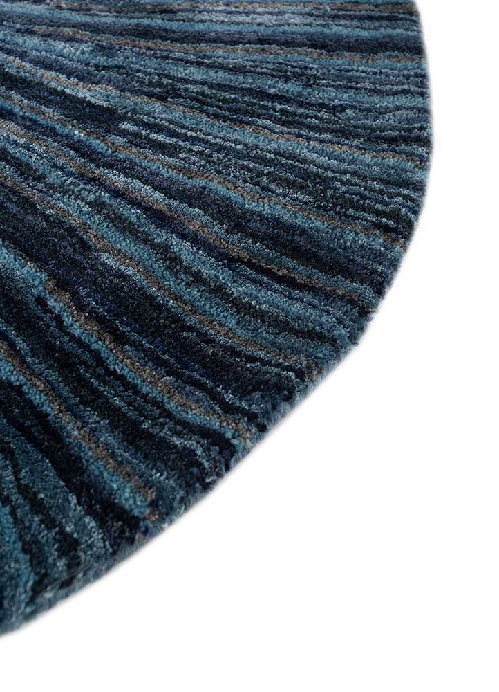caliedo blue wool and viscose hand tufted Rug - Corner