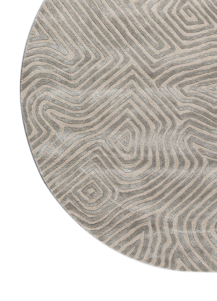 contour blue wool and viscose hand tufted Rug - Corner contour blue wool and viscose hand tufted Rug - Corner