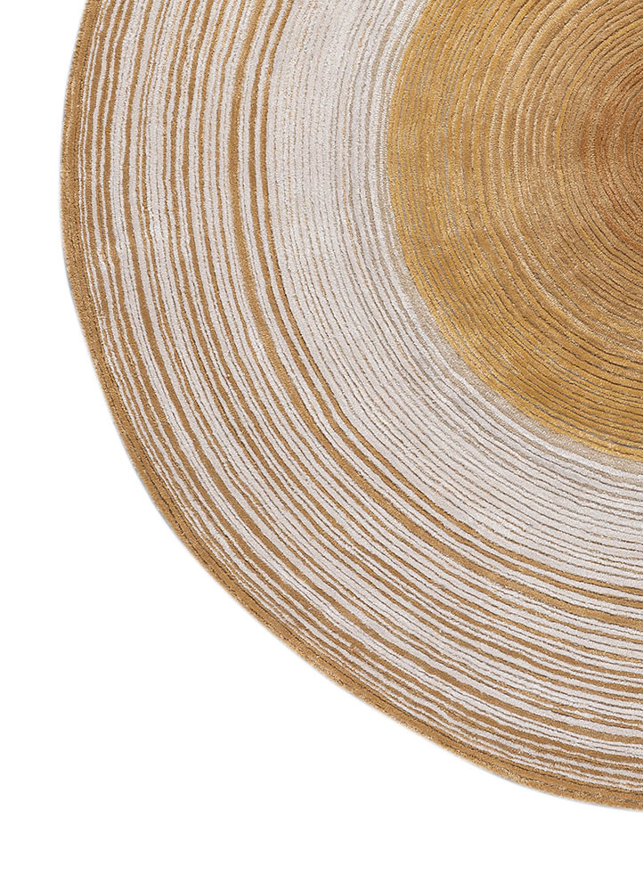 come around gold wool and viscose hand tufted Rug - Corner