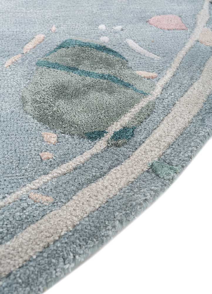 confetti blue wool and viscose hand tufted Rug - Corner confetti blue wool and viscose hand tufted Rug - Corner