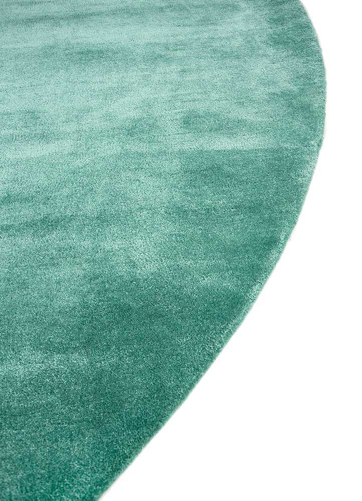 cera green viscose hand tufted Rug - Corner