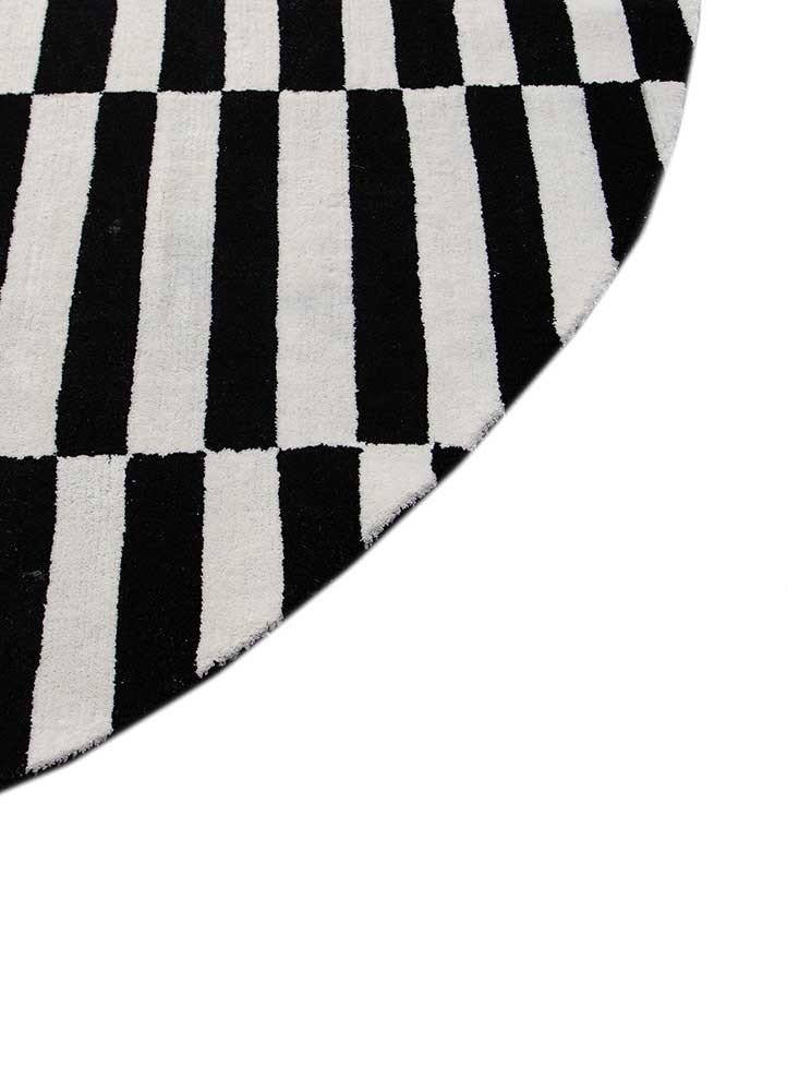 contour grey and black wool hand tufted Rug - Corner