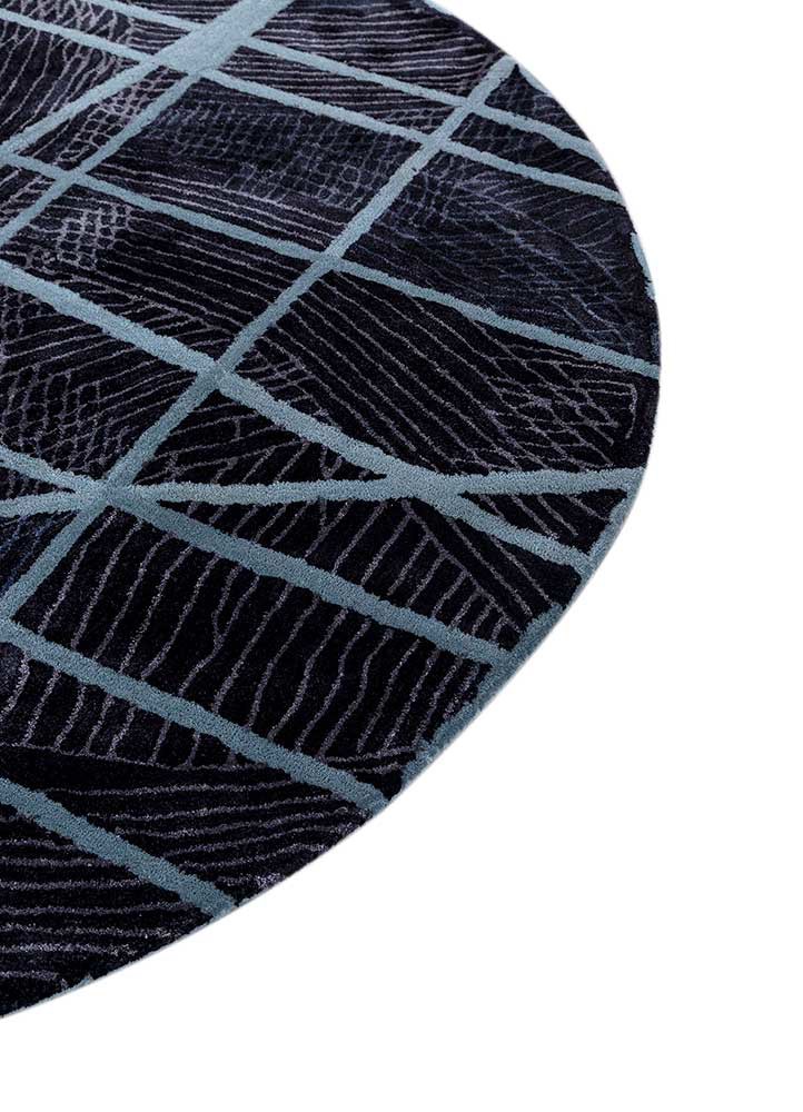 caliedo blue wool and viscose hand tufted Rug - Corner