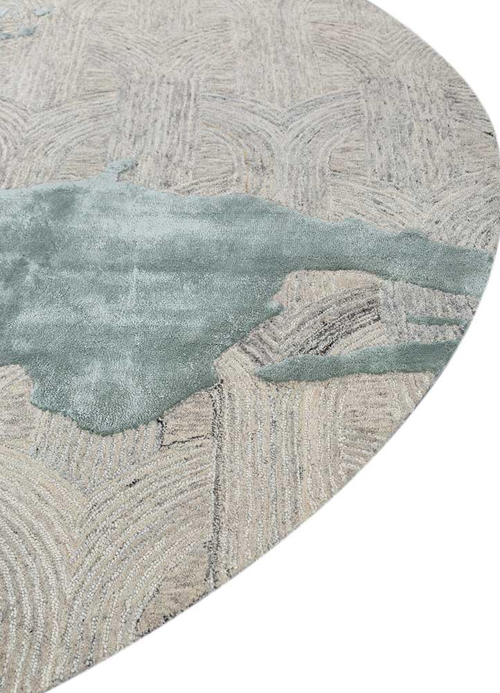 pathways ivory wool and viscose hand tufted Rug - Corner