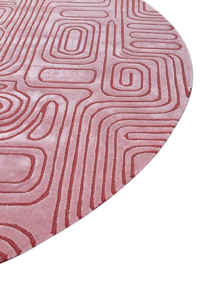 come around pink and purple wool and viscose hand tufted Rug - Corner come around pink and purple wool and viscose hand tufted Rug - Corner