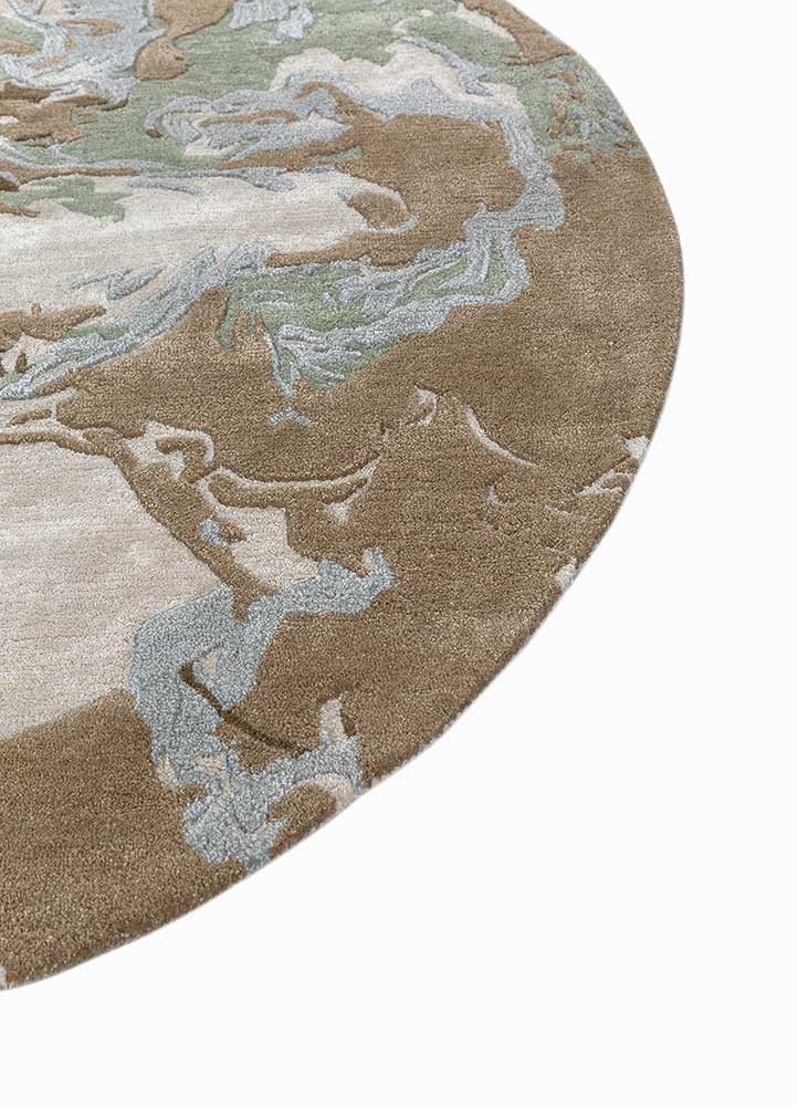 genesis blue wool and viscose hand tufted Rug - Corner