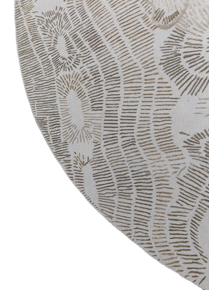 white noise ivory wool and viscose hand tufted Rug - Corner