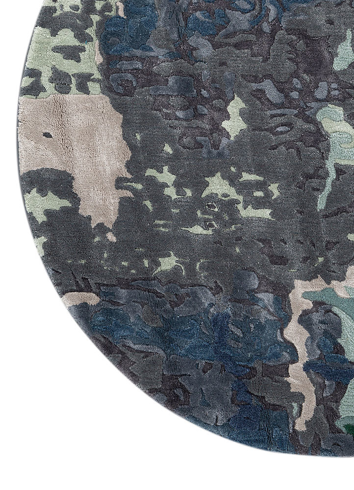 genesis blue wool and viscose hand tufted Rug - Corner