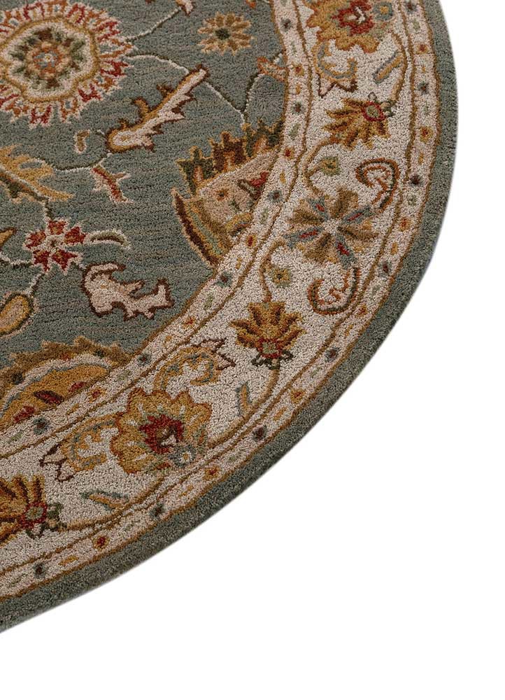 kasbah green wool hand tufted Rug - Corner