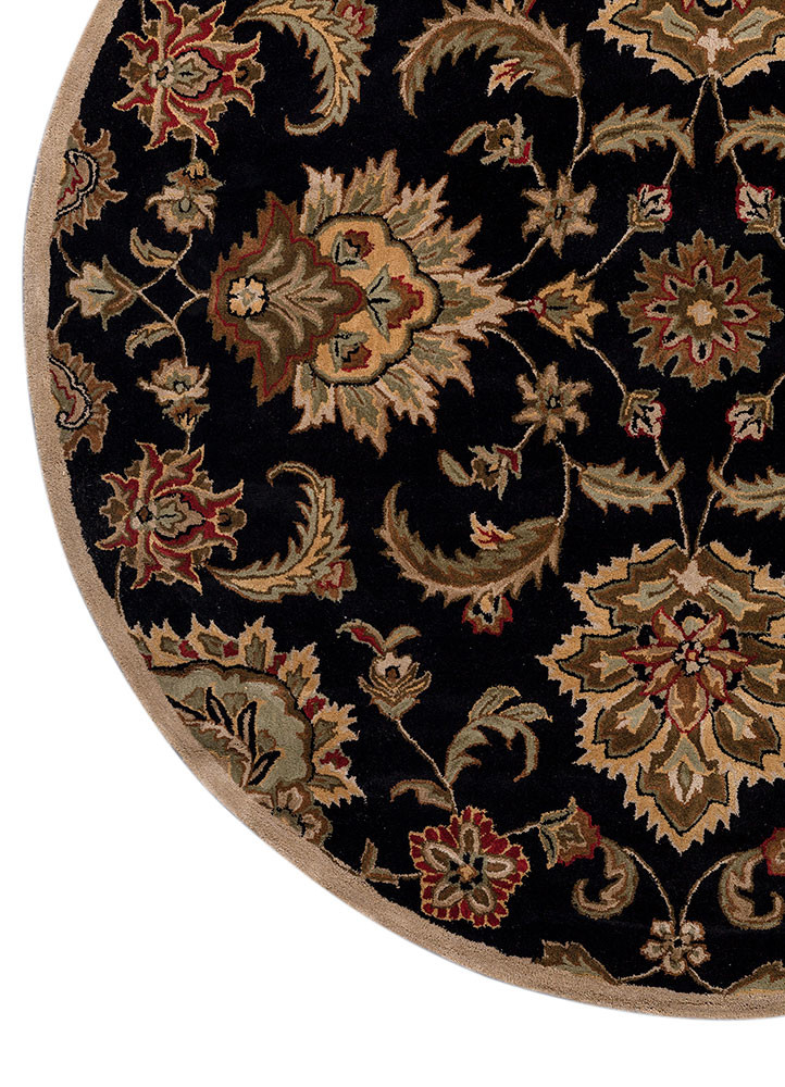kasbah grey and black wool hand tufted Rug - Corner