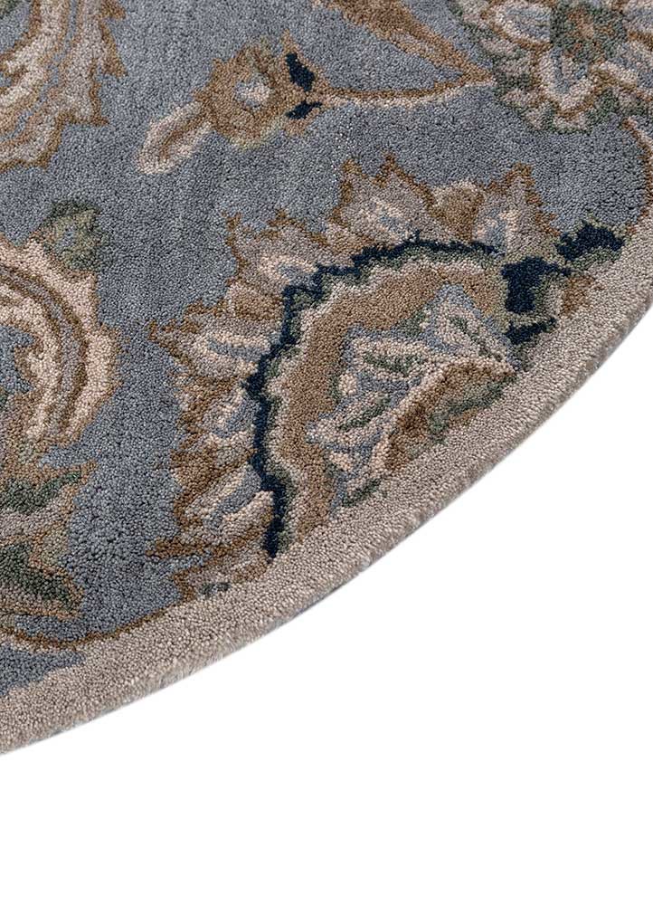 kasbah blue wool hand tufted Rug - Corner