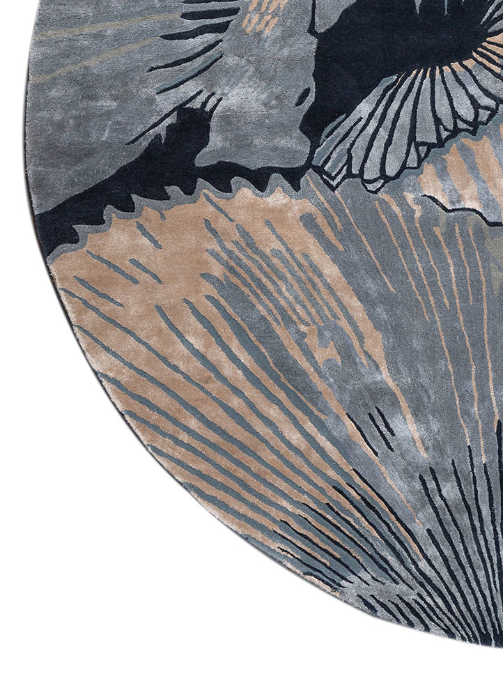 aurelia blue wool and viscose hand tufted Rug - Corner